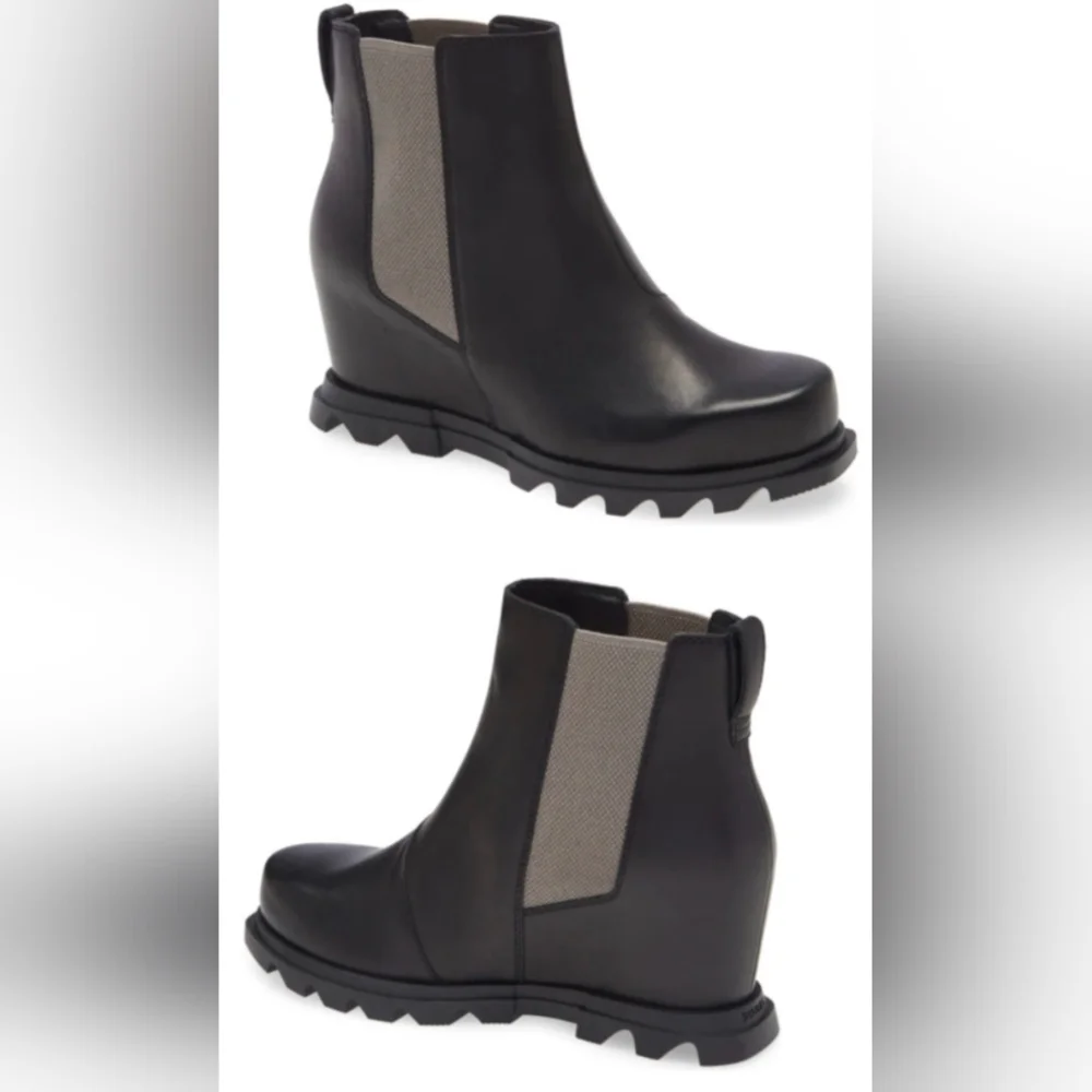 Sorel Joan Of Artic Wedge III Chelsea Ankle Boots Size 7.5 W/Box MSRP $200 - Picture 2 of 9